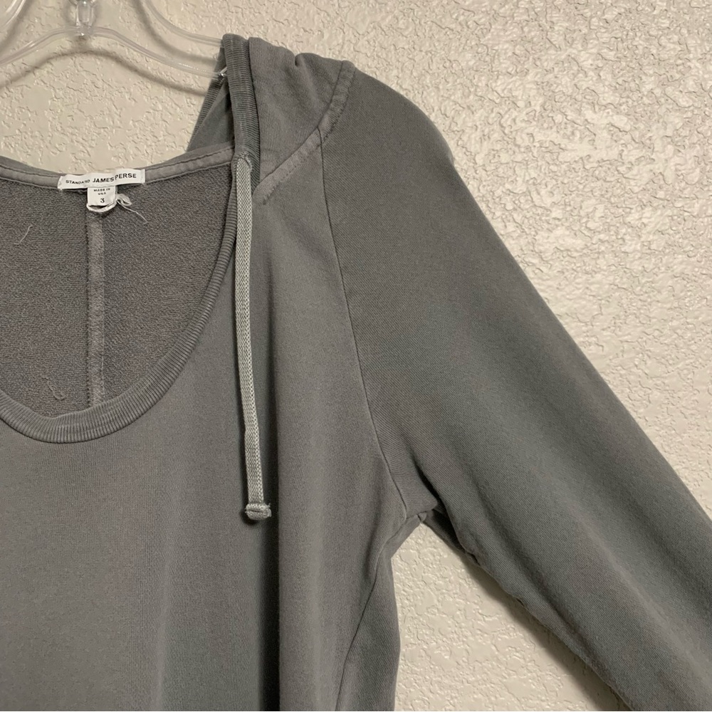 James Perse Hoodie Sweatshirt Dress Womens 3/L Raglan French Terry Athleisure - Picture 6 of 16